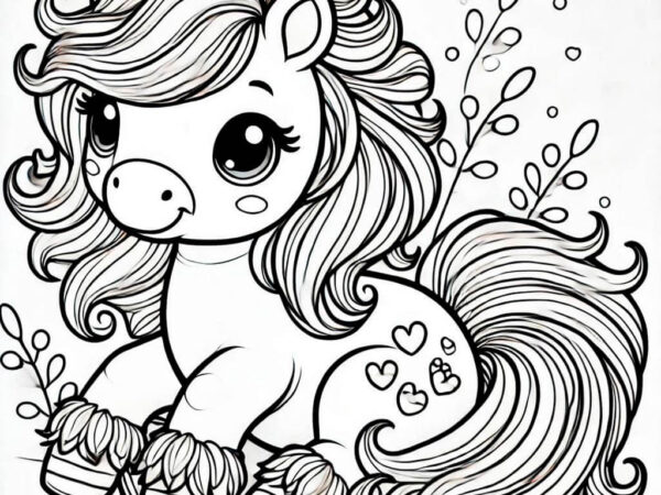 Adorable caballo para colorear