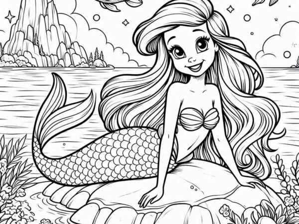 Ariel la sirenita para colorear