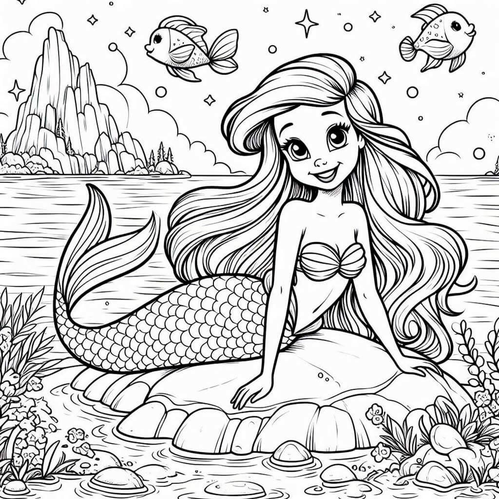 Ariel la sirenita para colorear