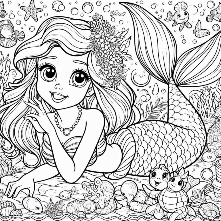 Ariel la sirenita para colorear