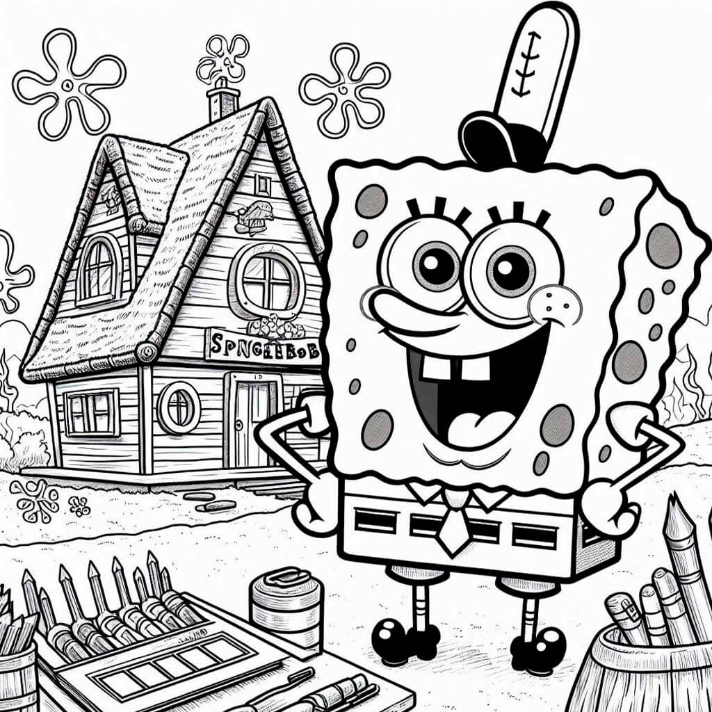 Bob esponja para colorear