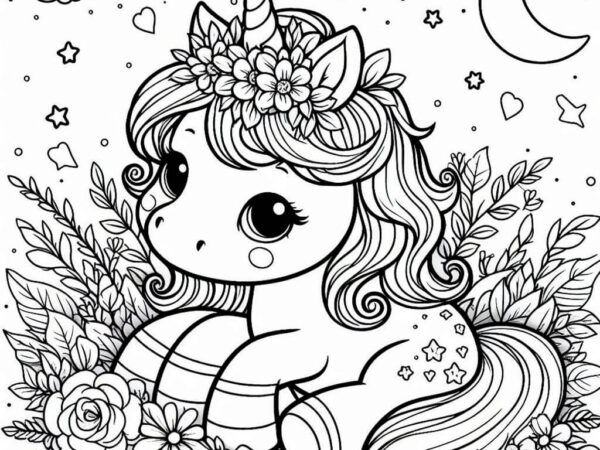 Dibujo de bebe unicornio para colorear