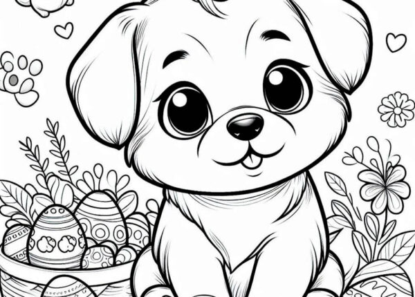 Dibujo de bonito perrito para colorear