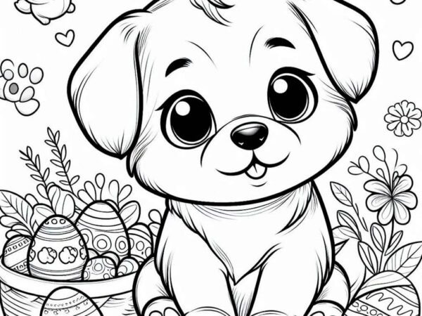 Dibujo de bonito perrito para colorear