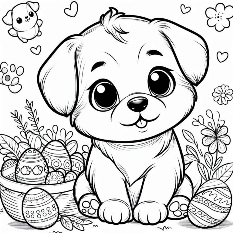 Dibujo de bonito perrito para colorear