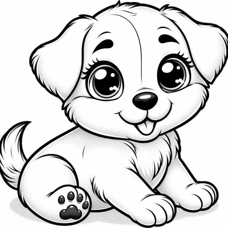 Dibujo de bonito perrito para colorear