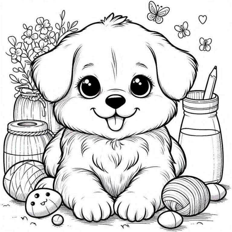 Dibujo de bonito perrito para colorear