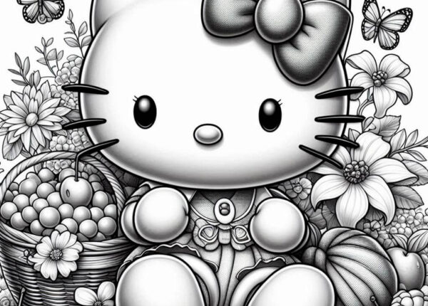 Dibujo de hello kitty para colorear