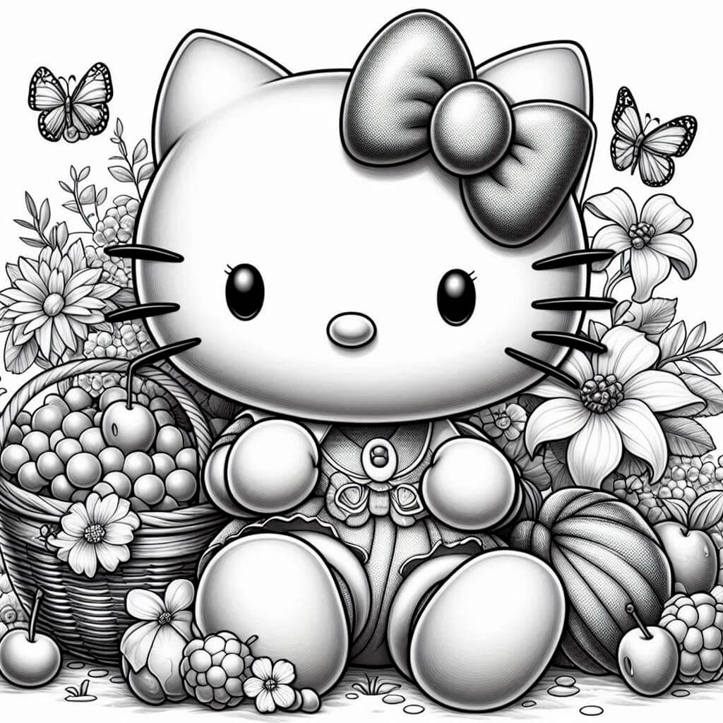 Dibujo de hello kitty para colorear