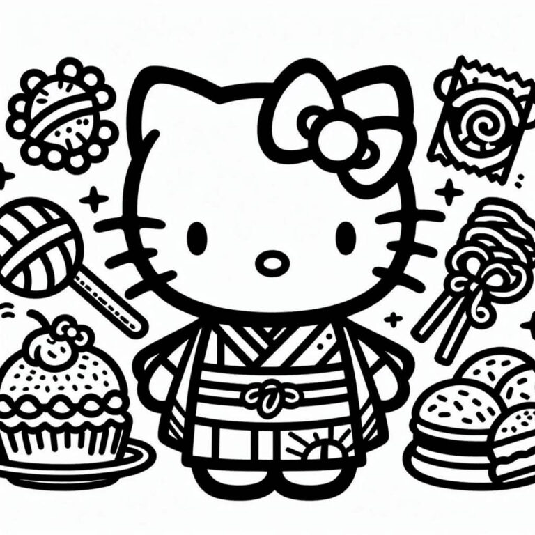 Dibujo De Hello Kitty Para Colorear