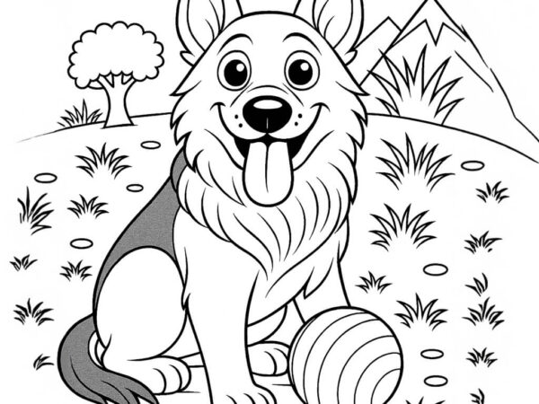 Dibujos de pastor alemán para colorear