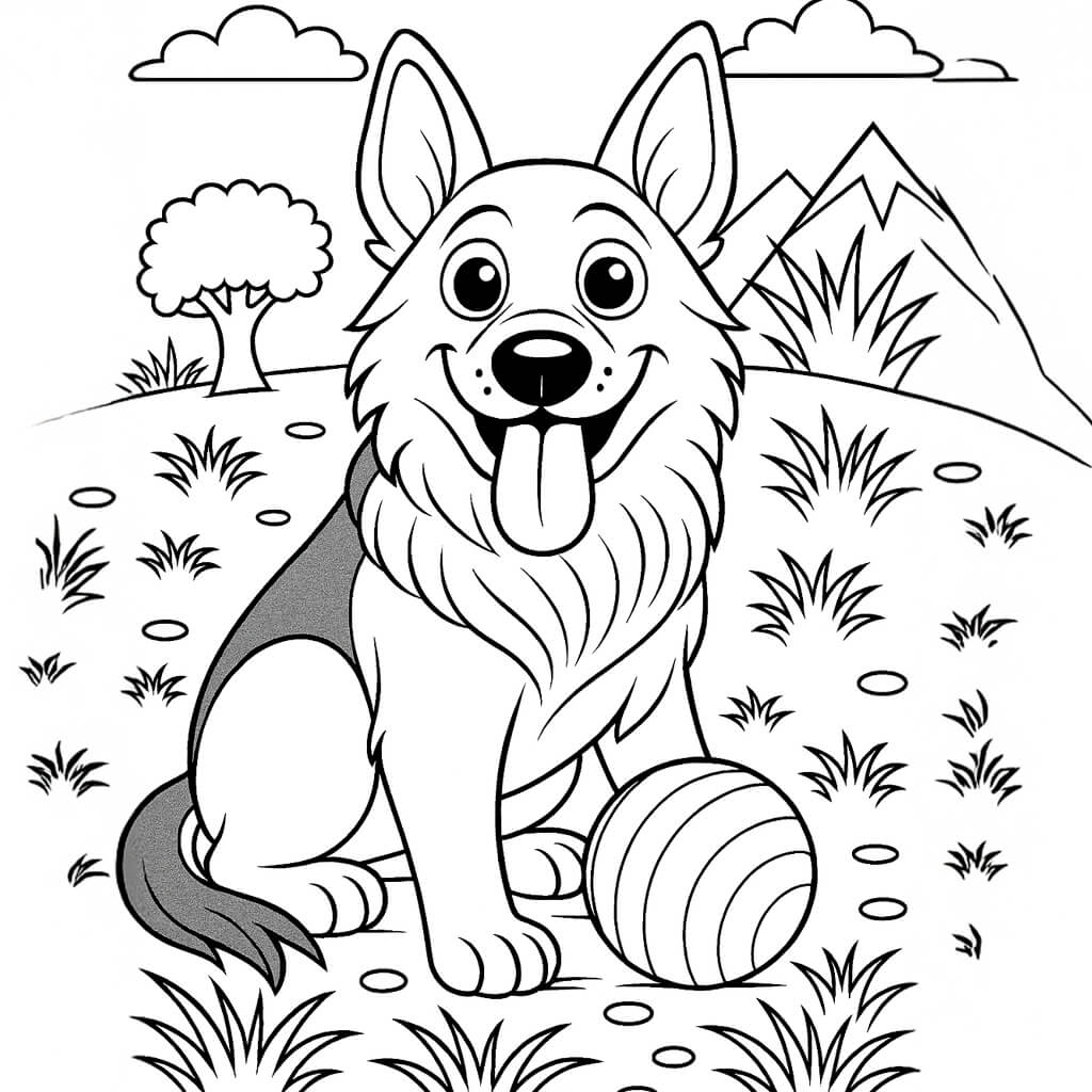 Dibujos de pastor alemán para colorear