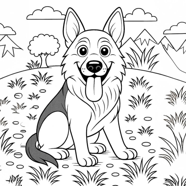 Dibujos de pastor alemán para colorear