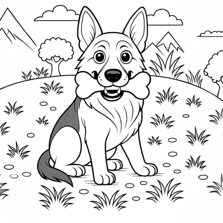 Dibujos de pastor alemán para colorear