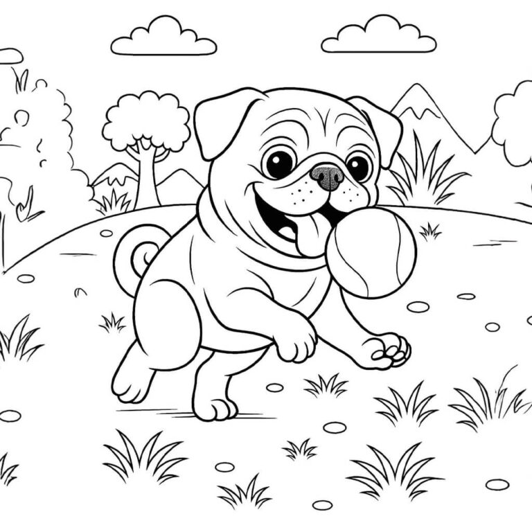 Dibujos de perro pug para colorear