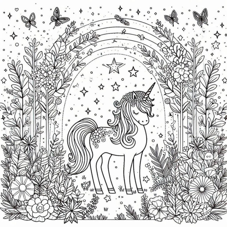 Hermoso Unicornio Para Colorear 3