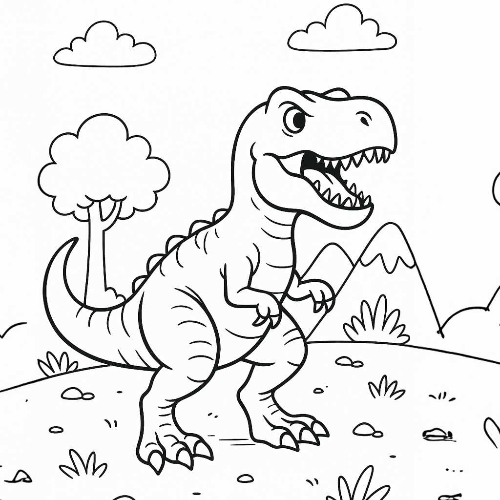 Dibujo de dinosaurio t rex tyrannosaurus rex para colorear