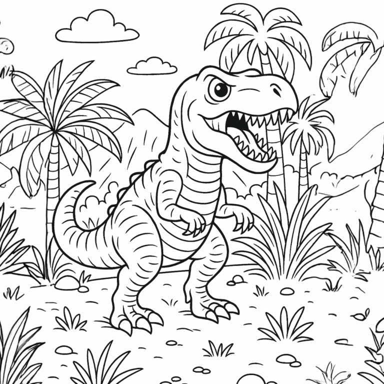 Dibujo De Dinosaurio T Rex Tyrannosaurus Rex Para Colorear