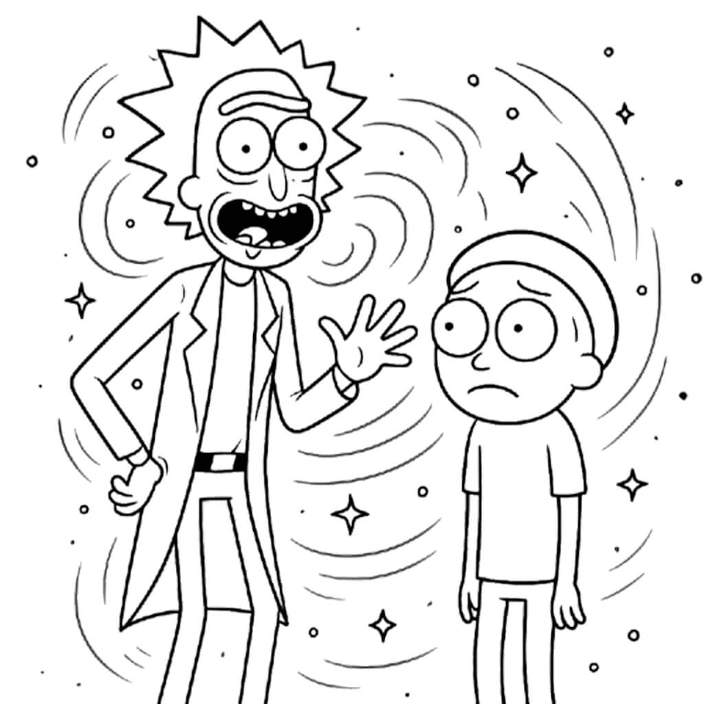 Rick y morty para colorear
