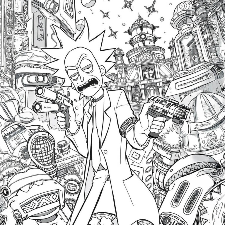 Rick y morty para colorear