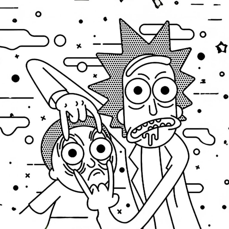 Rick y morty para colorear