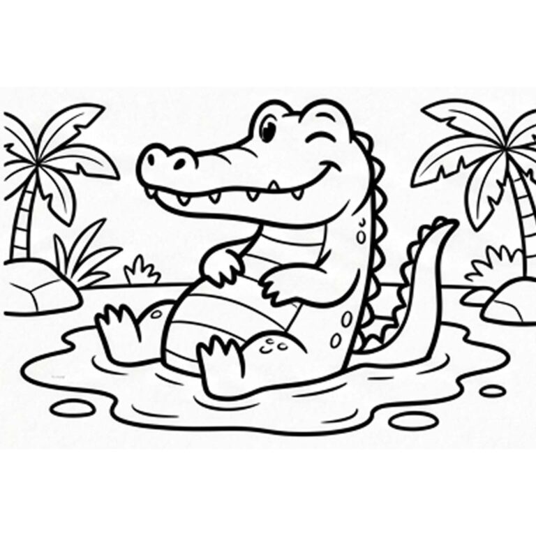 Cocodrilo Para Colorear 4